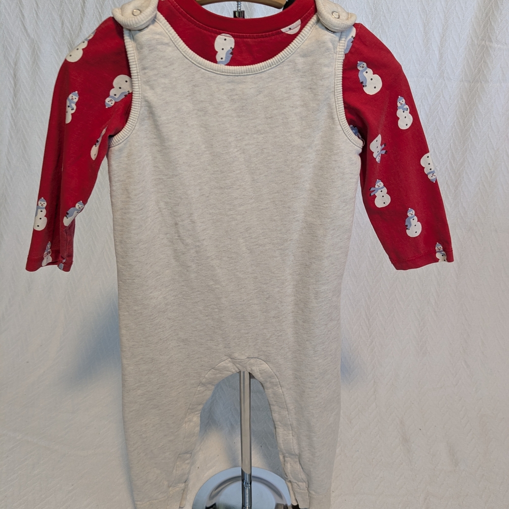 Hanna Andersson 2 Sets Of Warm Winter Overalls w/ Shirts.